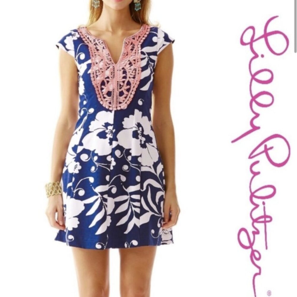 NEW WITH TAGS – Lilly Pulitzer Briella Dress – Bright Navy Johnny B – Size S ✨